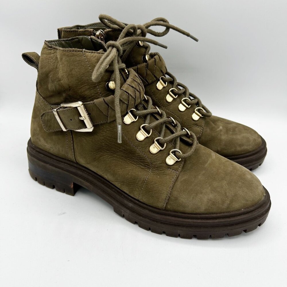 Vince Camuto Chunky Lug Combat Boots Gorpcore Utility Suede Size 8.5 Women's
